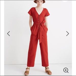 NWT Madewell Linen-Cotton Jumpsuit with Tie size 14 never worn brand new